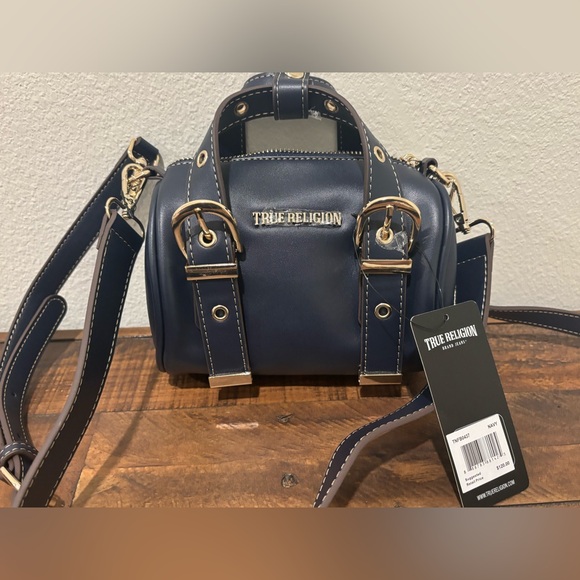True Religion Dark Blue Mini Satchel - Picture 3 of 7
